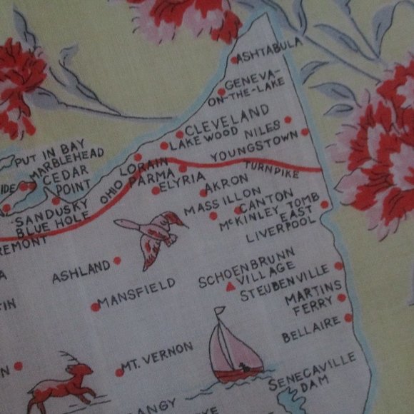 1960s Ohio souvenir handkerchief - Picture 3 of 5